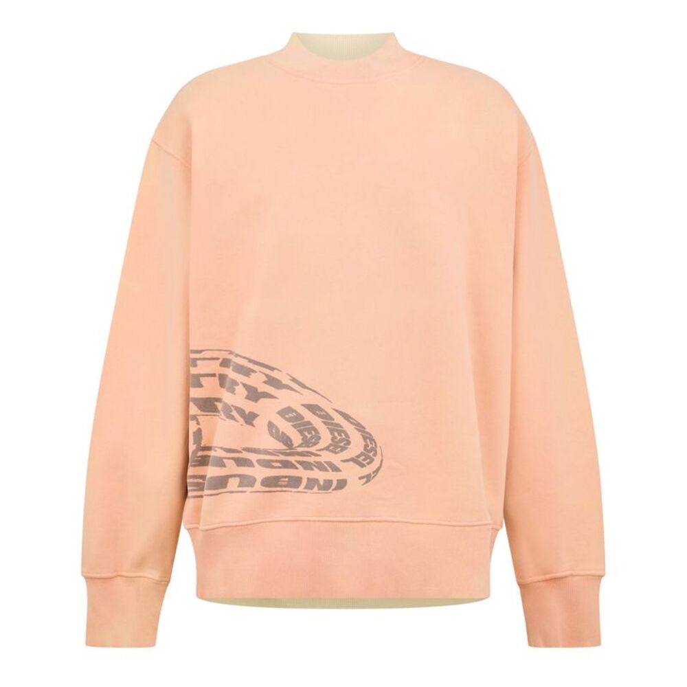Diesel Mens Graphic Print Mock Neck Regular Sweatshirt / Beige